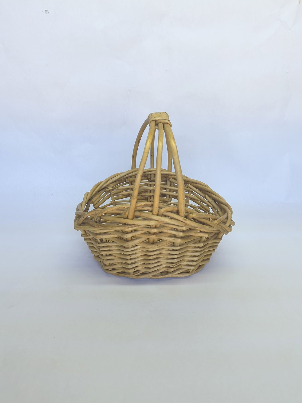 VINTAGE Woven Basket With Handle Cottage Core Storage
